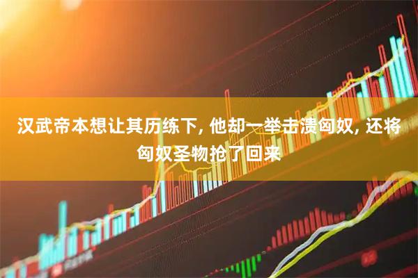 汉武帝本想让其历练下, 他却一举击溃匈奴, 还将匈奴圣物抢了回来