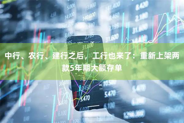 中行、农行、建行之后，工行也来了：重新上架两款5年期大额存单