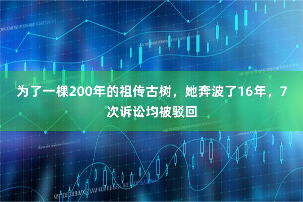 为了一棵200年的祖传古树，她奔波了16年，7次诉讼均被驳回